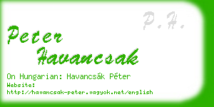 peter havancsak business card